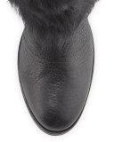 Minka Fur-Cuff Moto Boot, Black