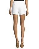 Adele Slit-Hem Stretch-Viscose Shorts, Ivory