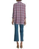The Big Long-Sleeve Shirt, Washed Cherry Plaid