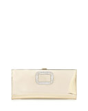 Pilgrim Crystal-Buckle Clutch Bag, Gold Mirror