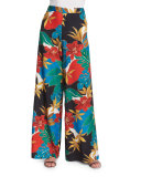 Elinor Floral Wide-Leg Pants, Multicolor