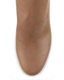 Leather 70mm Ankle Boot, Taupe