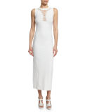 Cutout-Neck Long Coverup Dress