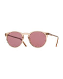 O'Malley NYC Peaked Round Photochromic Sunglasses, Amber