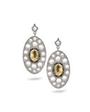 Opera Gold Center Oval Drop Earrings