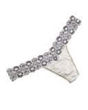 Low-Rise Heather Jersey Thong, Ivory Coal