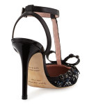 lydia studded tweed pump, blue/multi