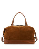 Chris Suede Overnight Duffel Bag, Sand