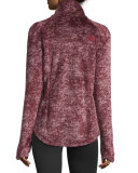 Novelty Osito Fleece Sport Jacket, Deep Garnet Red Marble