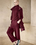 Laila Cropped Sweat Pants, Burgundy