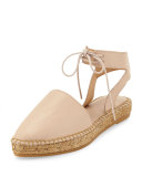 Vanessa Leather Espadrille Flat, Nude