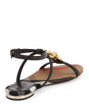 Reasonson Leather T-Strap Sandal, Black