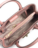 Hannah Medium Quilted Smooth Satchel Bag, Pink