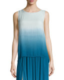 Cheyenne Ombre Cutaway-Back Tank Top, Pacific Blue Ombre