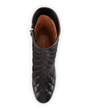 Quilted Leather 100mm Ankle Boot, Black