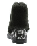 Vance Faux-Fur-Trim Microsuede® Bootie, Black, Toddler