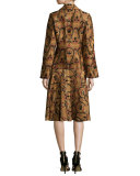 Sleeveless Tapestry & Medallion Jacquard Dress, Gold