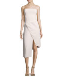 Strapless Front-Wrap Dress