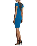 Hollis Lace-Back Short-Sleeve Sheath Dress