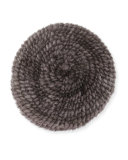 Structured Mink Fur Beret Hat, Blue