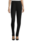 Ponte Slim Pants, Black, Plus Size 