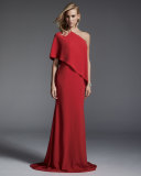 One-Shoulder Crepe Gown
