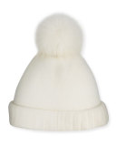 Bunnie Structured Felt Beanie, White