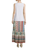 Nova Printed Silk Tiered Maxi Skirt