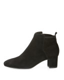 Betsy Suede Block-Heel Bootie, Black