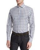 Plaid Long-Sleeve Sport Shirt, Beige