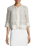 Angelica Zip-Front Grid Jacket 