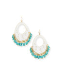 Vuka Turquoise Beaded Earrings, Light Horn