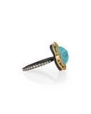 Old World Blue Turquoise & Diamond Ring