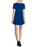 Winthrop Short-Sleeve Mini Dress, Ultramarine