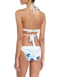 La Playa Wrap Bikini Top, White Columbia Floral