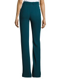 Wide-Leg Georgette Pants, Blue