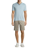 Urban Flat-Front Sateen Shorts, Khaki