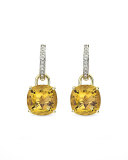 Eternal 18k Gold Citrine Diamond Earrings