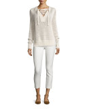 Cropped Stretch Leggings, Soft White