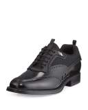 Runway Hybrid Wing-Tip Oxford Sneaker, Black