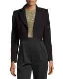 Maya Cropped Blazer, Black