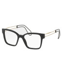 Open-Inset Square Optical Frames, Black