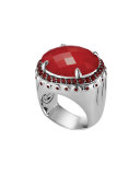 Faceted Garnet Dome Ring