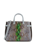 Boulevard 28 Python Tote Bag, Light Blue