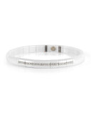 Pura White Ceramic & 18K White Gold Bracelet with Diamonds, 0.25 tdcw