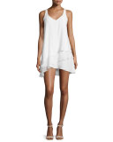 Eve Sleeveless Layered A-Line Dress, White