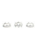 Pave Bear-Trap Stackable Ring Set