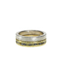 Raw Diamond Double Eternity Band Ring in 18K Gold & Sterling Silver
