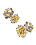 Platinum & Yellow Sapphire Floral Cuff Links