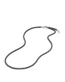 Long Darkened Sterling Silver Box Chain, 72"